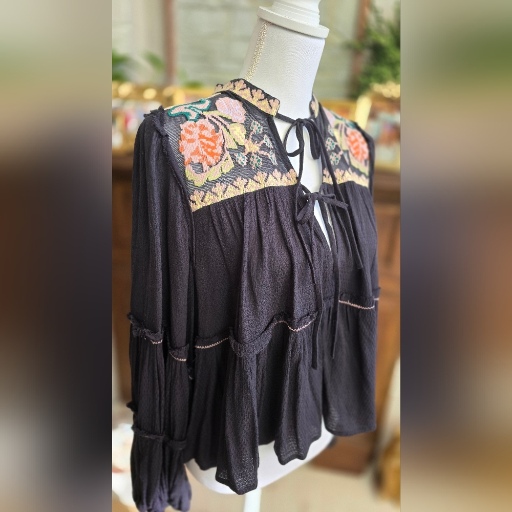 🖤 Free People Oversized Vivid Color Top Size XS - Picture 3 of 11